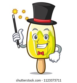 Magician lemon ice cream mascot cartoon
