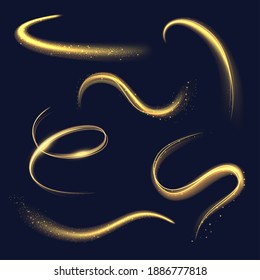 Magician light. Spiral glowing effects with sparks abstracts spirals and ring glow shapes decent vector realistic illustratioins