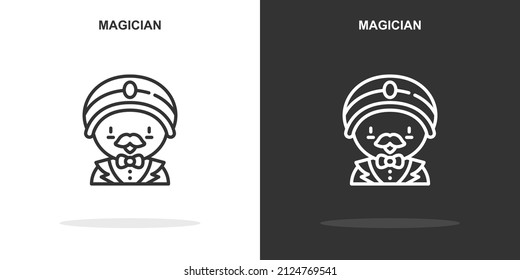 magician line icon. Simple outline style.magician linear sign. Vector illustration isolated on white background. Editable stroke EPS 10