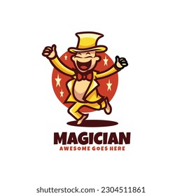 magician logo design vector mascot cartoon