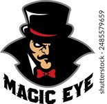 magician logo , magician eye vector , magic logo , magic hat logo 