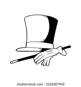 magician logo hand draw vector