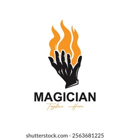 magician logo vector icon illustration design. logo suitable for emblem, badge, community and entertainment industry