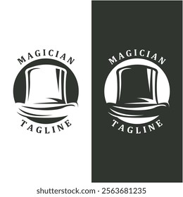 magician logo vector icon illustration design. logo suitable for emblem, badge, community and entertainment industry