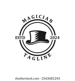 magician logo vector icon illustration design. logo suitable for emblem, badge, community and entertainment industry