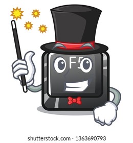 Magician longest F5 button on cartoon keyboard