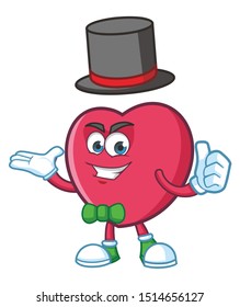 magician love symbol mascot character vector