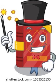 Magician magic spell book in shape mascot