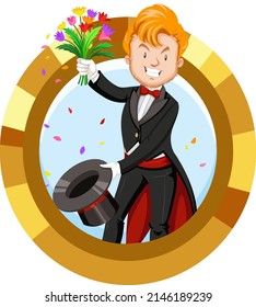 A magician man cartoon character illustration