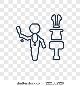Magician man concept vector linear icon isolated on transparent background, Magician man concept transparency concept in outline style