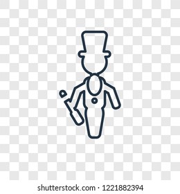 Magician man concept vector linear icon isolated on transparent background, Magician man concept transparency concept in outline style