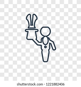 Magician man concept vector linear icon isolated on transparent background, Magician man concept transparency concept in outline style