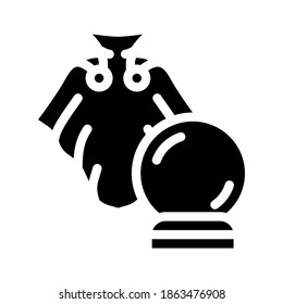 magician mantle and sphere glyph icon vector. magician mantle and sphere sign. isolated contour symbol black illustration