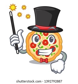 Magician margherita pizza in the mascot shape