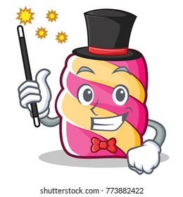 Magician marshmallow character cartoon style