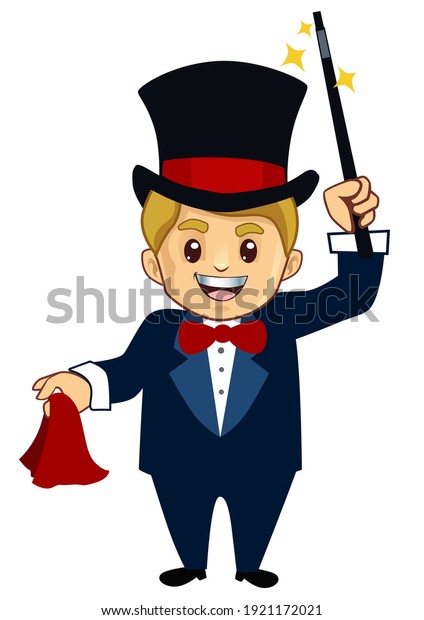 Magician Mascot Cartoon Vector Stock Vector (Royalty Free) 1921172021 ...