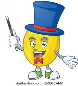 Magician melon cartoon character for health mascot
