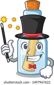 Magician message in bottle with shape mascot