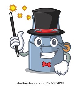 Magician milk can mascot cartoon