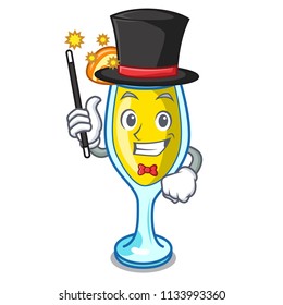 Magician mimosa mascot cartoon style