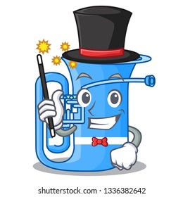 Magician miniature tuba in the shape cartoon