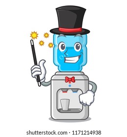 Magician modern water cooler isolated on mascot