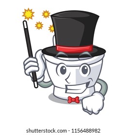 Magician mortar mascot cartoon style