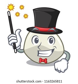 Magician mozzarella cheese isolated on mascot cartoon