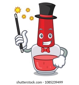 Magician nail polish mascot cartoon