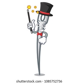Magician needle mascot cartoon style