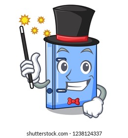 Magician office binder file Isolated on cartoon