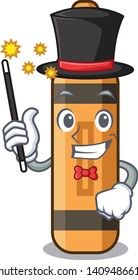 Magician orange crayon character.