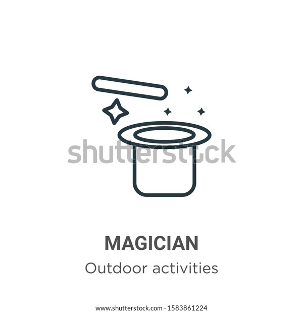 Magician Outline Vector Icon Thin Line Stock Vector (Royalty Free ...