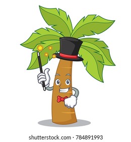 Magician palm tree character cartoon