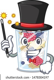 Magician parfait isolated with in the cartoon