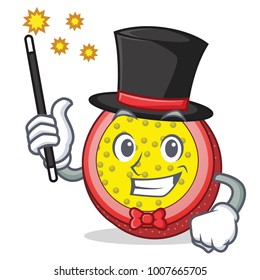 Magician passion fruit mascot cartoon