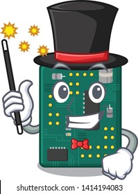 Magician PCB circuit board in the cartoon