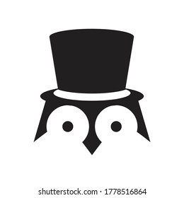 magician penguin with black hat
