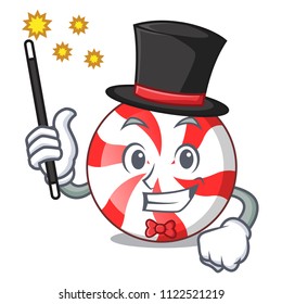 Magician peppermint candy mascot cartoon