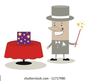 a magician performaing a magic trick