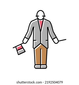 magician performance color icon vector. magician performance sign. isolated symbol illustration