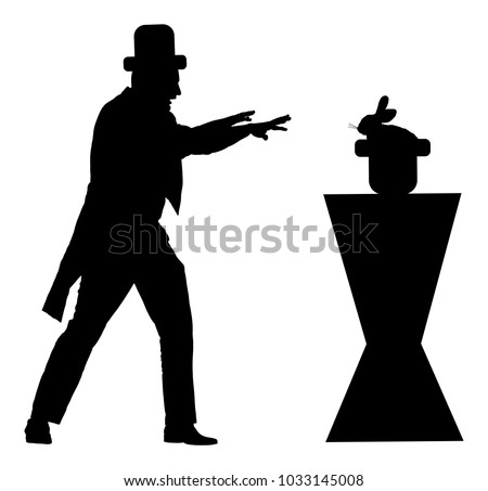 Similar – Image, Stock Photo Magician performing disappearing trick on stage