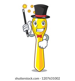 Magician plastic kitchen spoon isolated on mascot