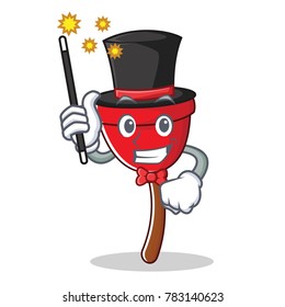 Magician plunger character cartoon style