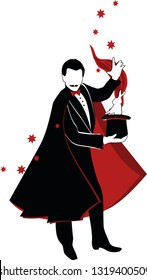 Magician pulling out a rabbit from his top hat