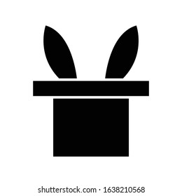 magician rabbit hat icon or logo illustration on white background. Perfect use for website, pattern, design, etc.