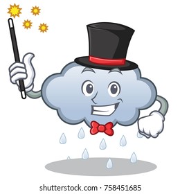 Magician rain cloud character cartoon