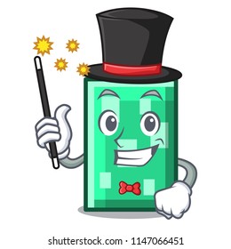 Magician rectangle mascot cartoon style