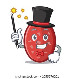 Magician salami mascot cartoon style