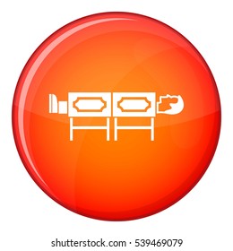 Magician sawing box icon in red circle isolated on white background vector illustration
